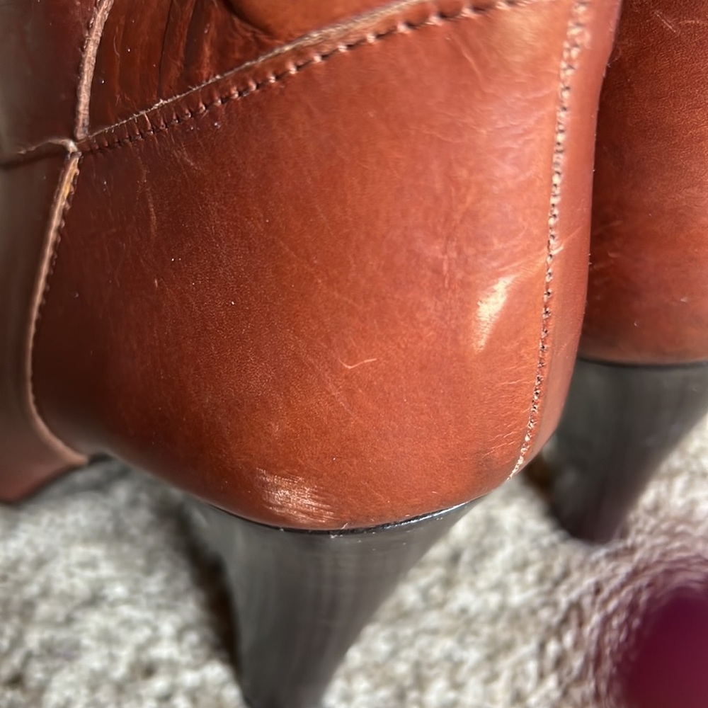 Coach cognac mid calf high heeled boots. Size 7 - Picture 6 of 11
